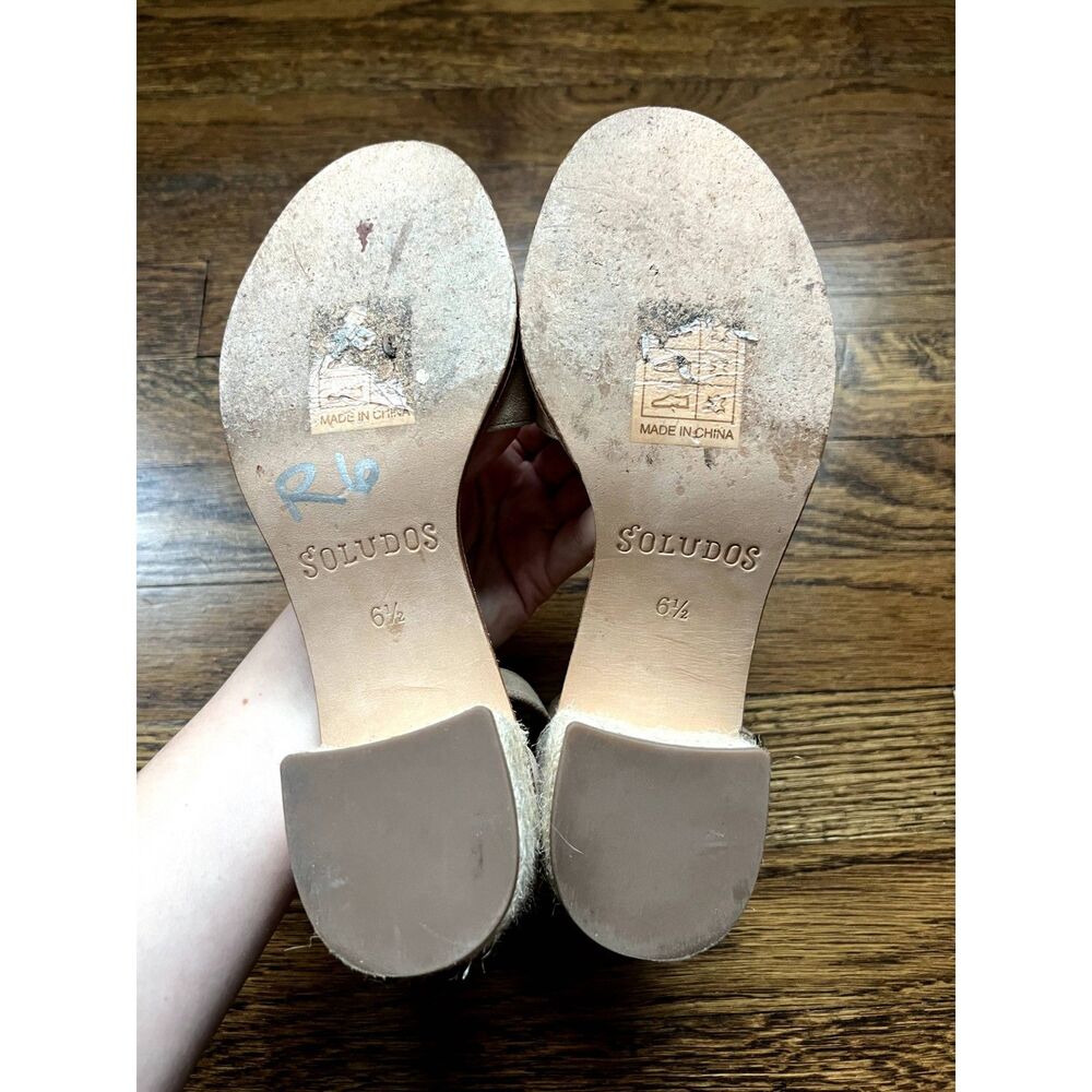 Soludos Capri Block-Heel Raffia & Suede Sandals Nude Women's Size 6.5 - Picture 12 of 12